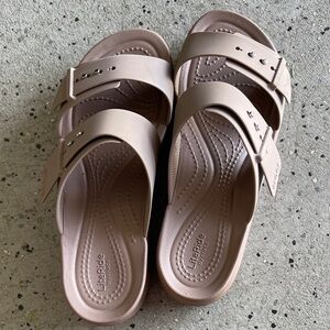 CROCS Beige Slide Sandals